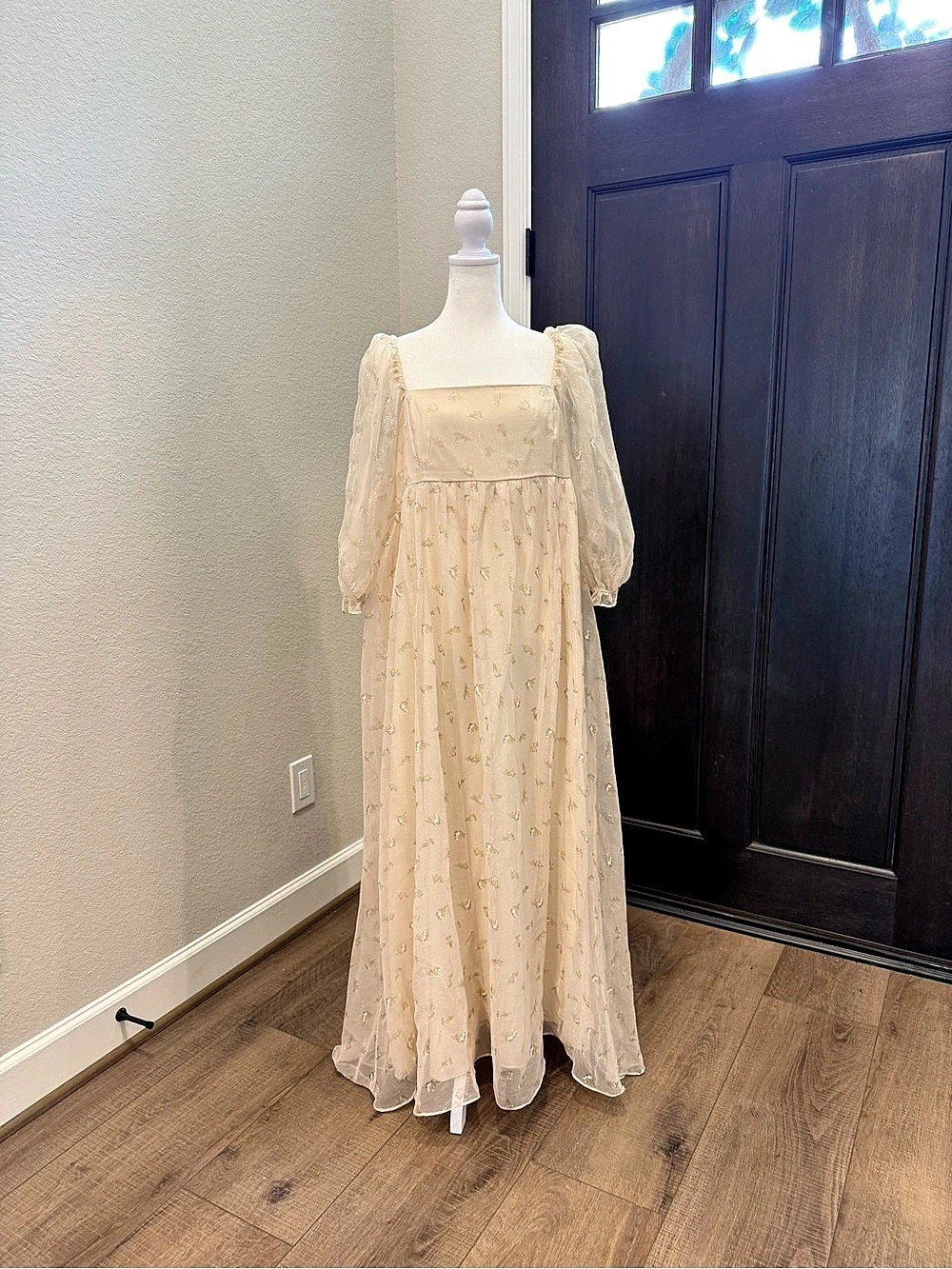 Worth Collective Floral Maxi Dress in Butter Yellow Like New